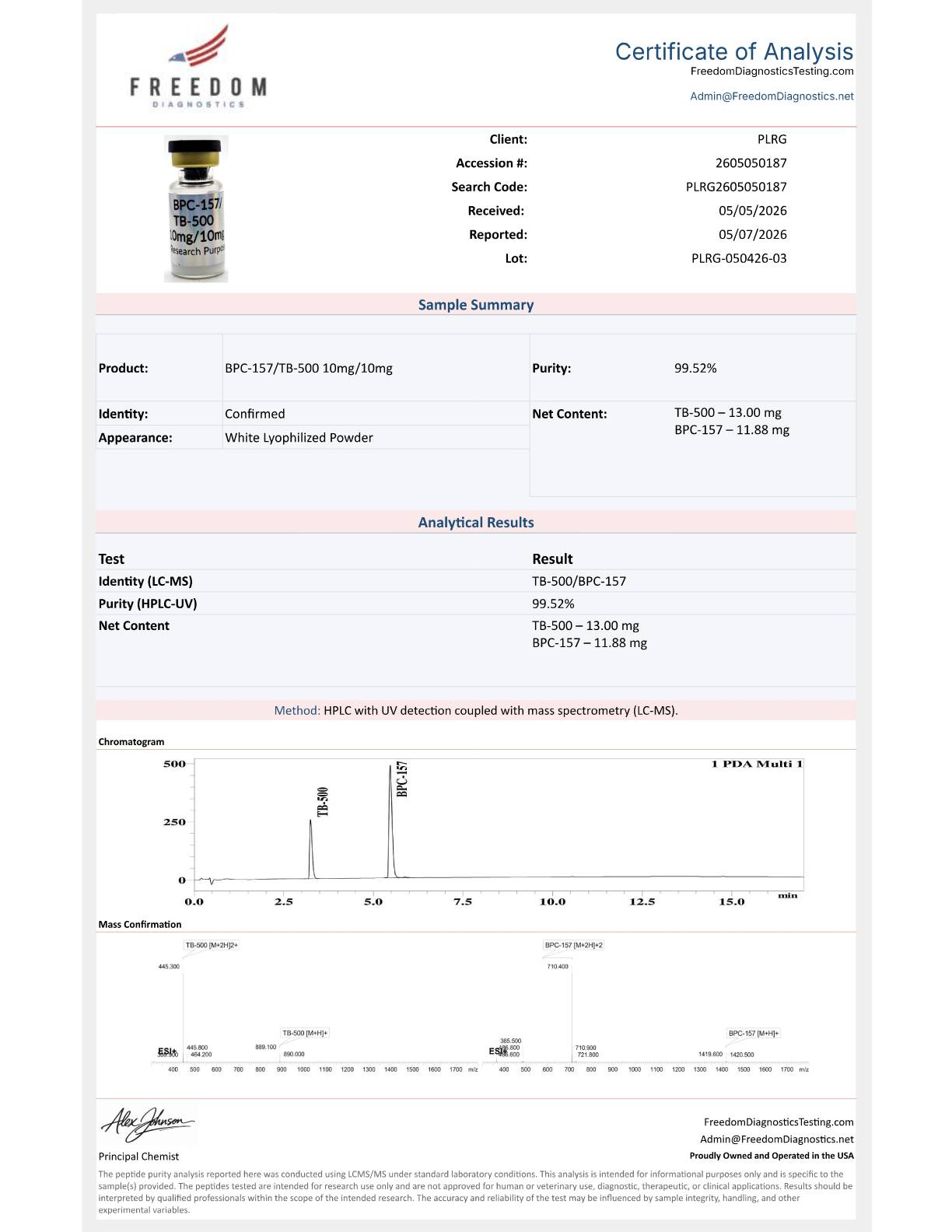 BPC-157 10mg /TB-500 10mg (Wolverine Stack)